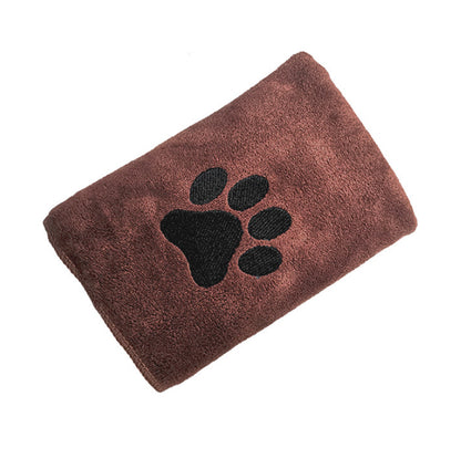 Dog Cat Quick-drying Bath Towel Soft Absorbent Coral Fleece Pet Bath Towel