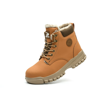 Men's Snow Boots, Steel-toed Boots, Waterproof Winter Warm Fur-lined Shoes - DropOnline.co