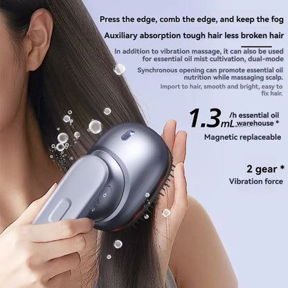 Electric Massage Brush - 1 Pc, 3 X 1.2ml Hair Oil Bottles, Multi-function Scalp Massage Comb, Can Hold Hair Oils - DropOnline.co
