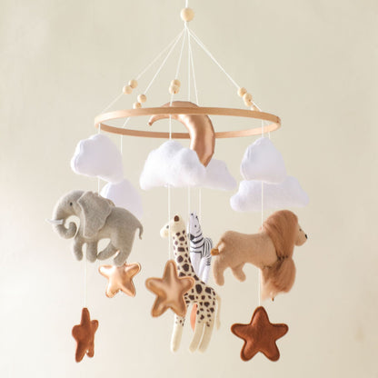 Room Hand-eye Coordination Decoration Wind Chimes Crib Felt Forest Animal Cloud Moon Bed Bell - DropOnline.co