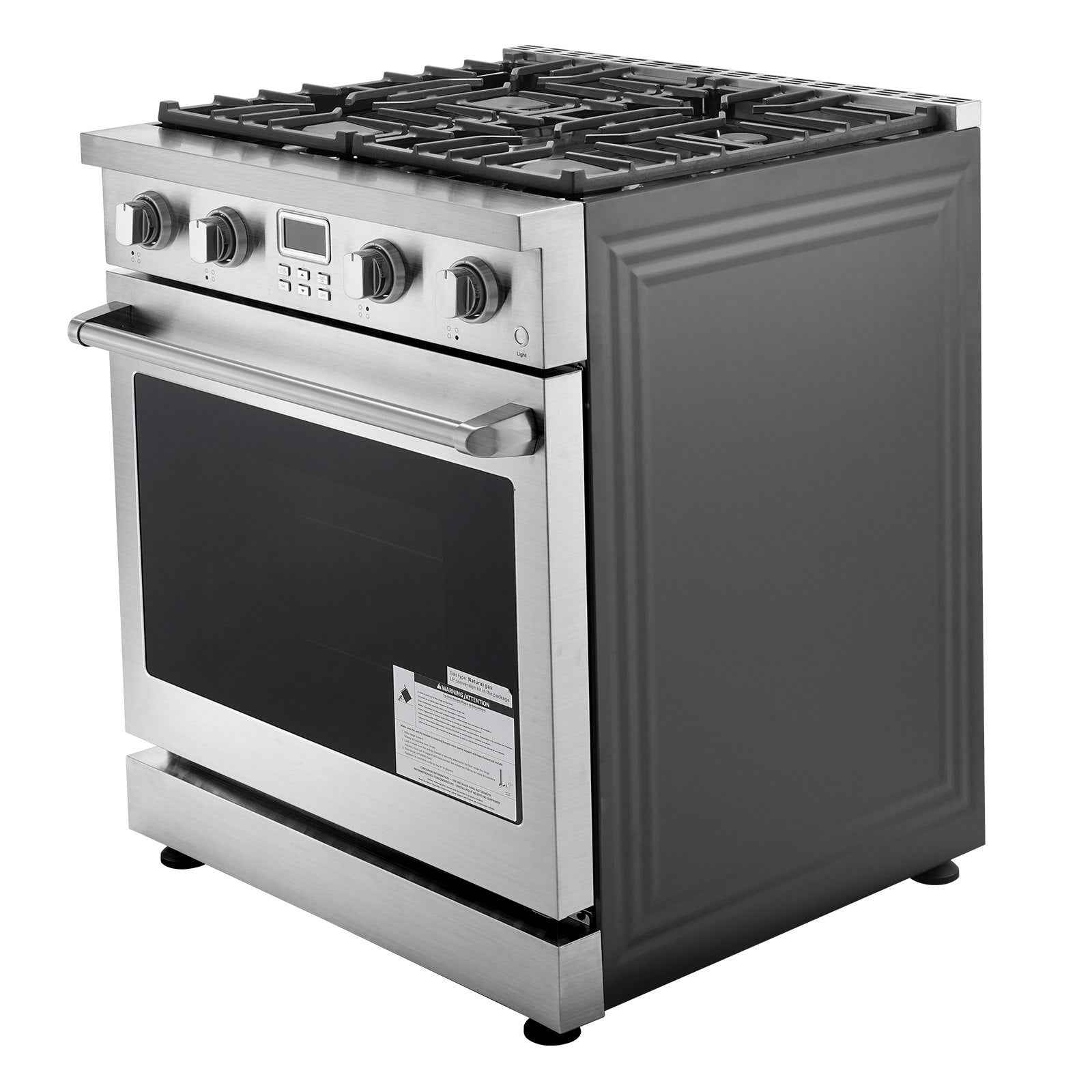 30 In Gas Range Oven 4 Sealed Burners Convection Oven In Stainless Steel