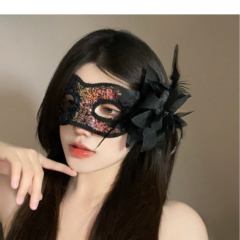 Halloween Half Face Mask - Werewolf White Design