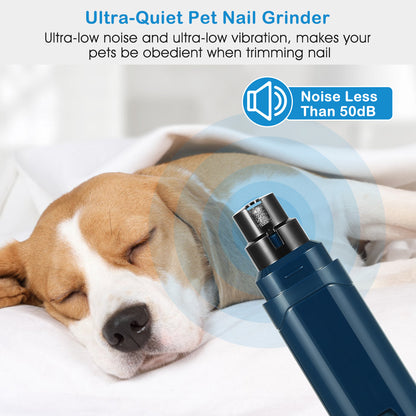 1Pc Dog Nail Grinder 2 Speeds Quiet USB Rechargeable Pet Nail Grinder Professional Pet Nail Trimmer Cordless Paws Grooming & Smoothing Claw Care For Small Medium Large Dogs & Cats - DropOnline.co