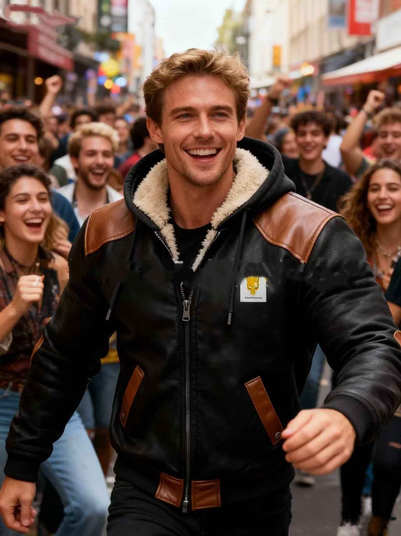 Men's Winter Fleece-Lined Thick Hooded Jacket