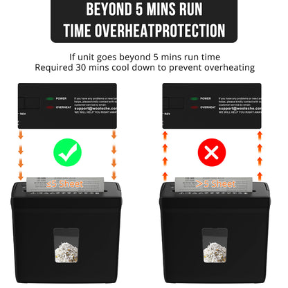 Woolsche 5 Sheet Cross Cut Paper Shredder For Home Use, Jam Proof - DropOnline.co