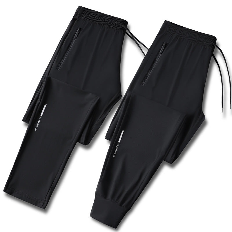 Men's Ice Silk Sports Casual Pants - Straight Leg Design