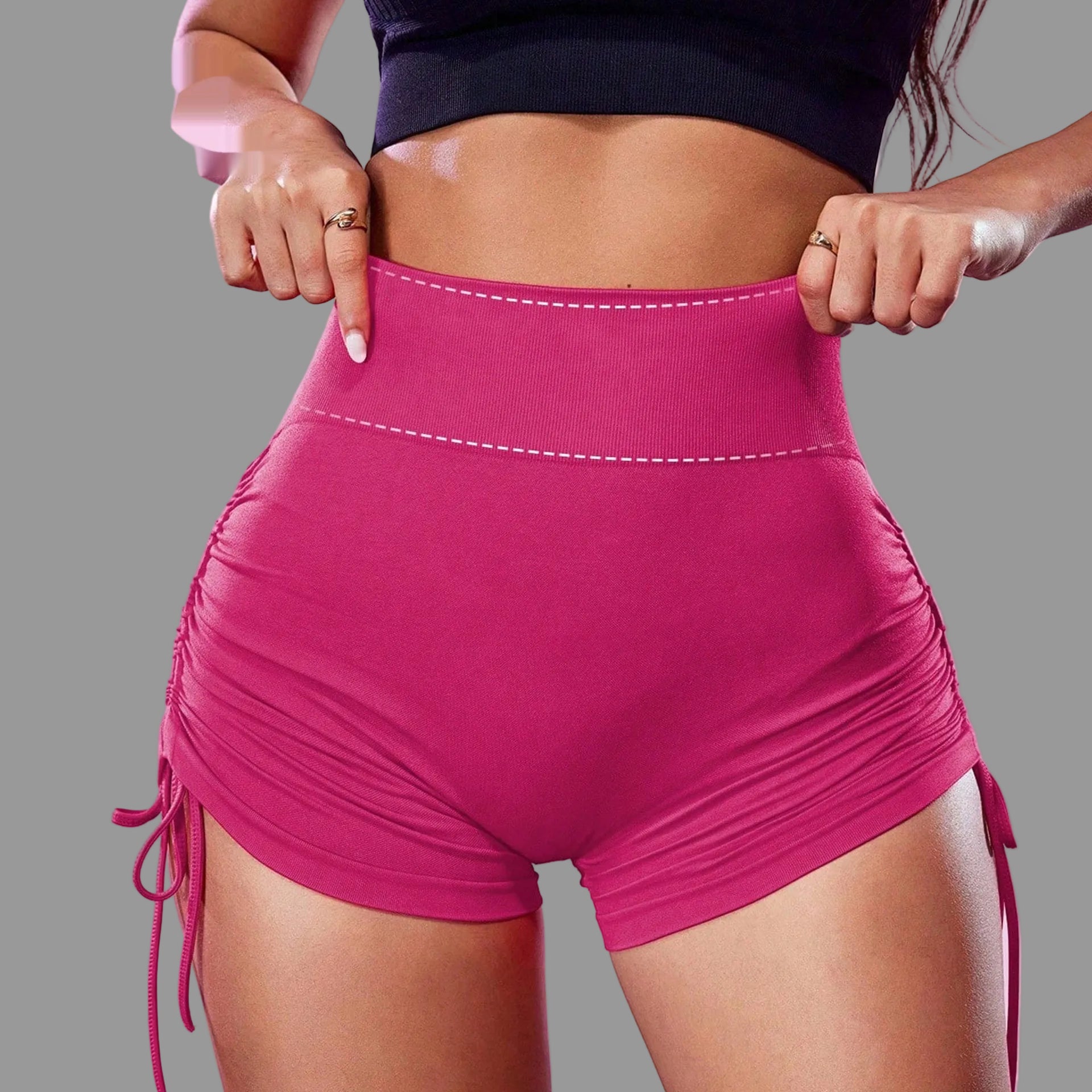 Women's Solid Color Minimalism Yoga Drawstring Shorts