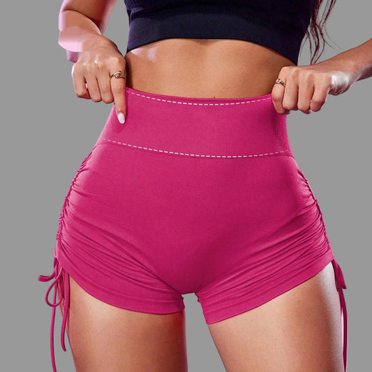 Women's Solid Color Minimalism Yoga Drawstring Shorts