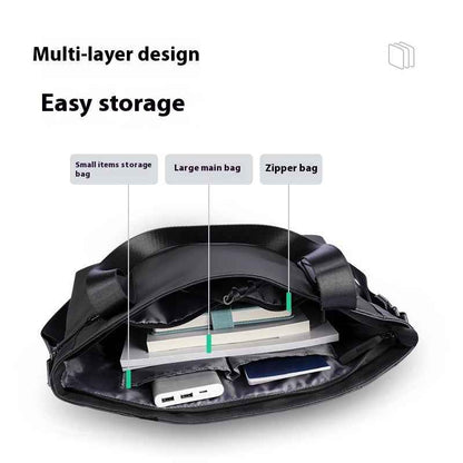 Men's Large Capacity Layered Shoulder Messenger Bag