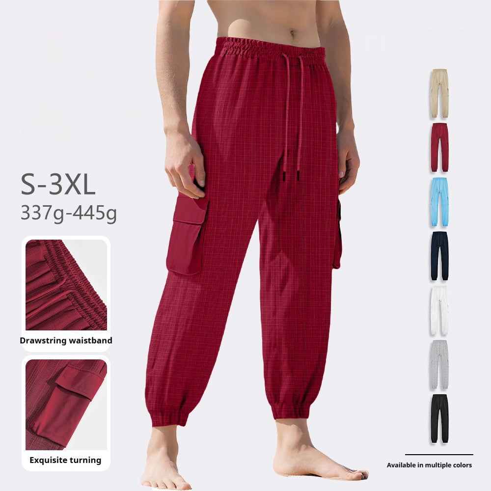 Fashion Sport Casual Personality Trendy Drawstring Multi-pocket Pants Men