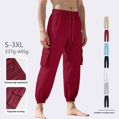Fashion Sport Casual Personality Trendy Drawstring Multi-pocket Pants Men