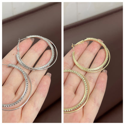 Diamond Simple Bracelet Eardrop Earring Korean Simple Temperamental - DropOnline.co