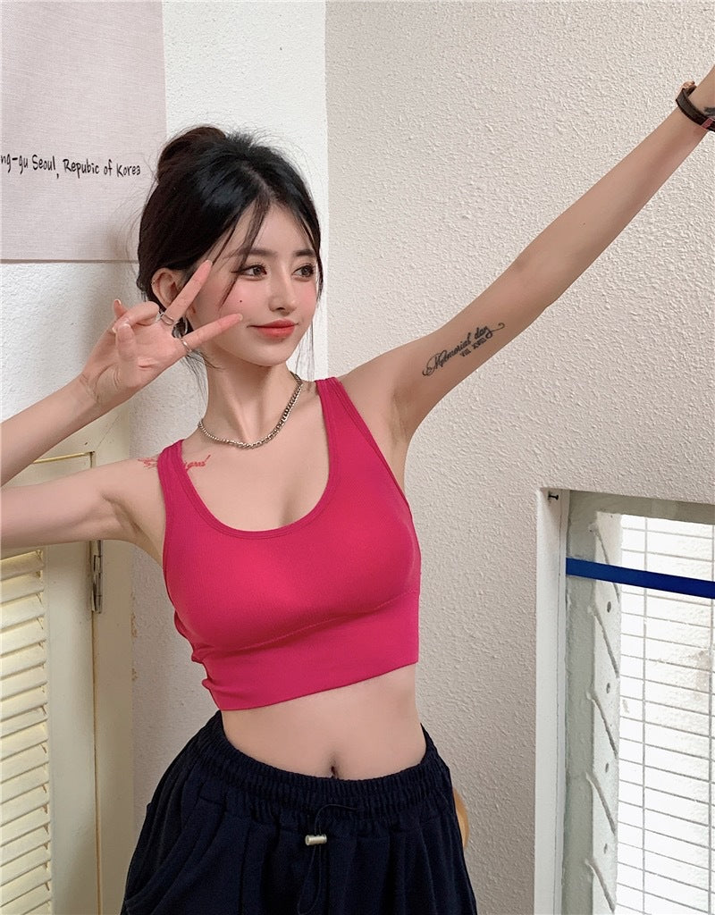 Women's Knitted Camisole - Seamless Padded Tank Top