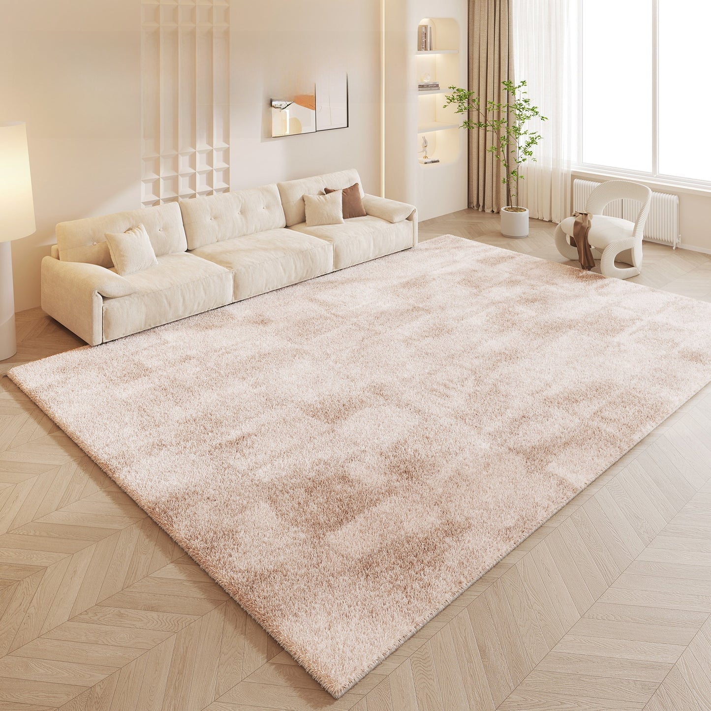 Luxury Cream Style Polyester Carpet - Cashmere-Soft Living Room Rug