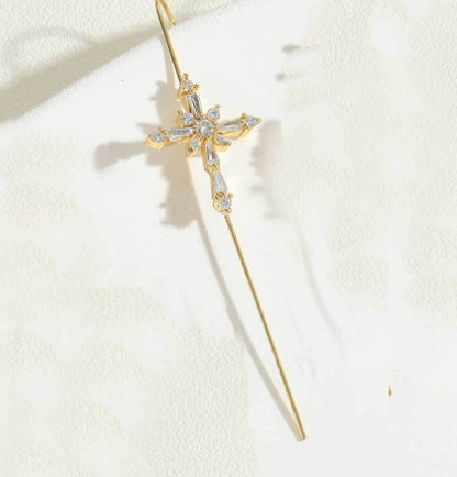 Glistening Ear Wrap Crawler Zircon Earrings Piercing Earrings Premium Earrings - DropOnline.co