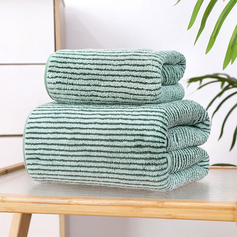 Premium Coral Fleece Towel Set - Quick Dry Bath & Beach