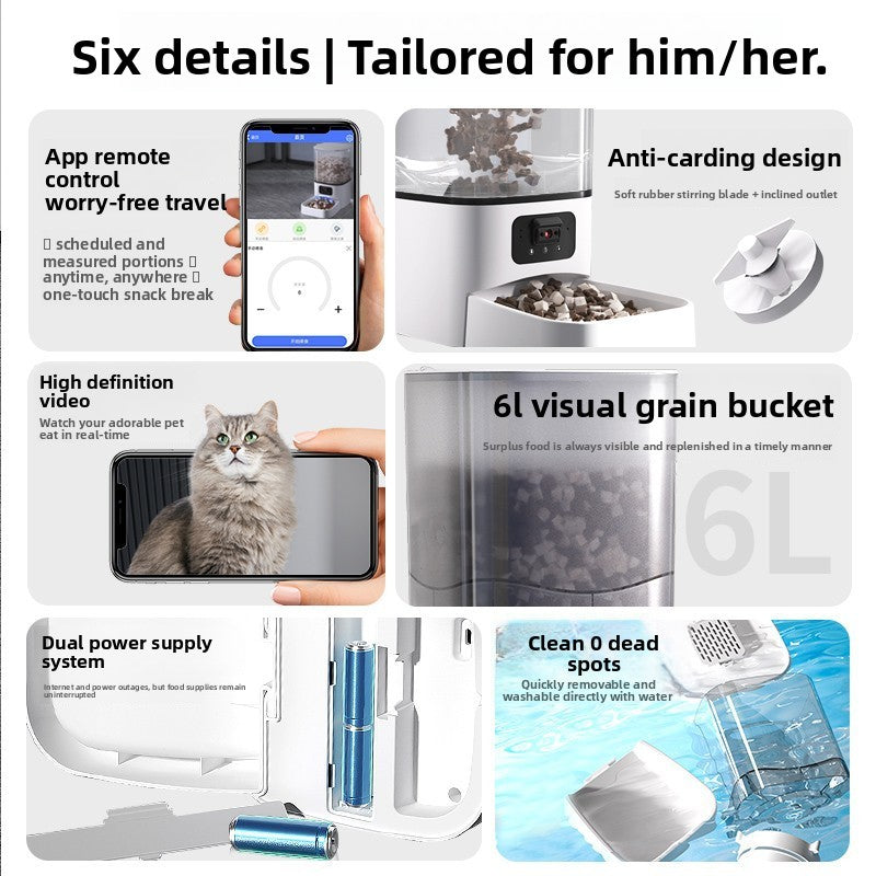 Smart Pet Feeder with HD Camera - Automatic Remote Control Dispenser