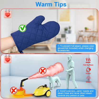 1Pc 1800W Steam Cleaning Machine With Wheels High Temperature And Pressure Steamer Cleaner With 2L Water Tank Stepless Steam Control 15 Accessories