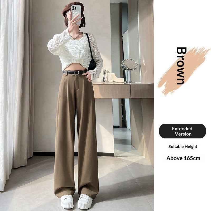 SpringAutumn New High-end Loose Straight-leg Pants That Hide Hips And Slim
