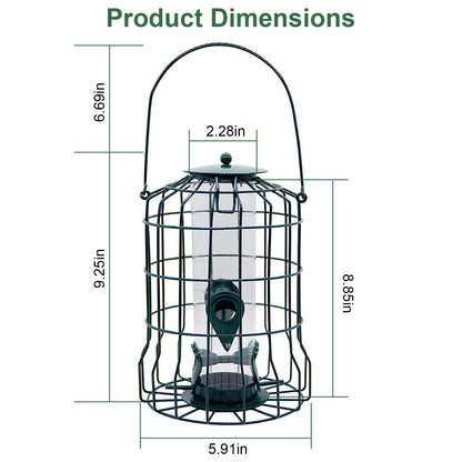 1Pc Outdoor Wild Bird Feeder Squirrel-Proof Chew-Proof Metal Hanging Seed Feeder With 4 Feeding Port For Small Songbirds - DropOnline.co