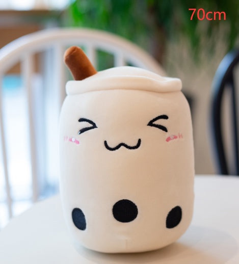 Boba Tea Plush Toy - Cute Strawberry Milk Tea Stuffed Animal Pillow Cushion for Kids