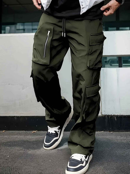 Spring And Autumn Work Pants Youth Slim-fit Outdoor Multi-pocket Casual Pants