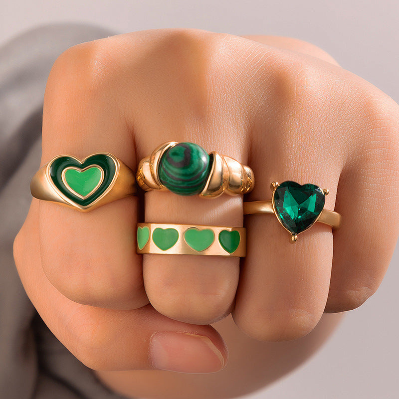 Fashion OL Pearl Ring Three Piece Set