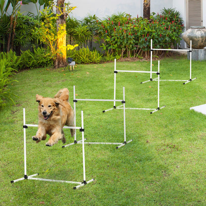 4-piece Dog Agility Training Equipment With Height-adjustable Jumping Poles - DropOnline.co