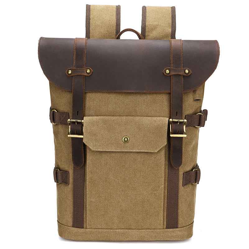 European And American Computer Crazy Horse Leather Backpack