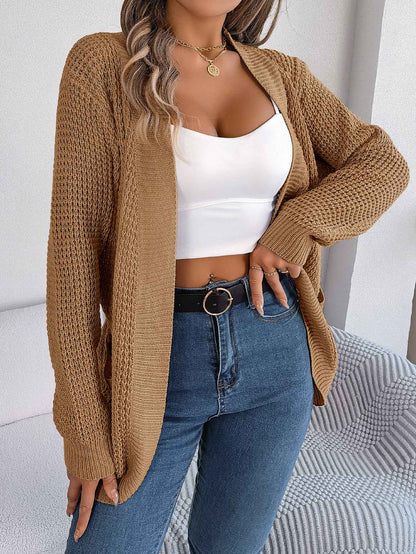 Women Casual Pocket Long Sleeve Knit Cardigan Sweater