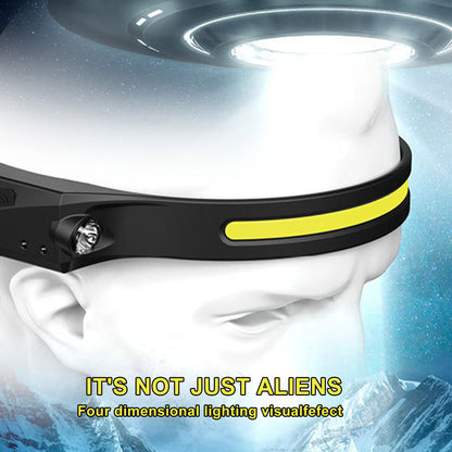 COB LED Rechargeable Headlamp - 350 Lumens Wave Sensor Waterproof Headlight for Camping & Outdoor - DropOnline.co