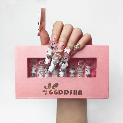 GGddsha 2024 New PMMA Acrylic Press On Nails StunningBling Nails, Rhinestone Fake Nails, Glitter Rhinestone NailsGradient  Fake NailsEnchanted Duo - DropOnline.co