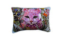 Coussin décoratif de chat illustré à la main 35x50 cm