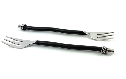 Cocktail Forks Set of 6 (Black Twisted Handle)