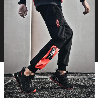 Athletic Black Modern Running Breathable Sneakers Comfortable Shoes Gym Training Outdoor Sport Slip On Casual Sport Running Athletic Jogging Tennis Walking Shoes Breathable Fashion Gym Workout Sneakers