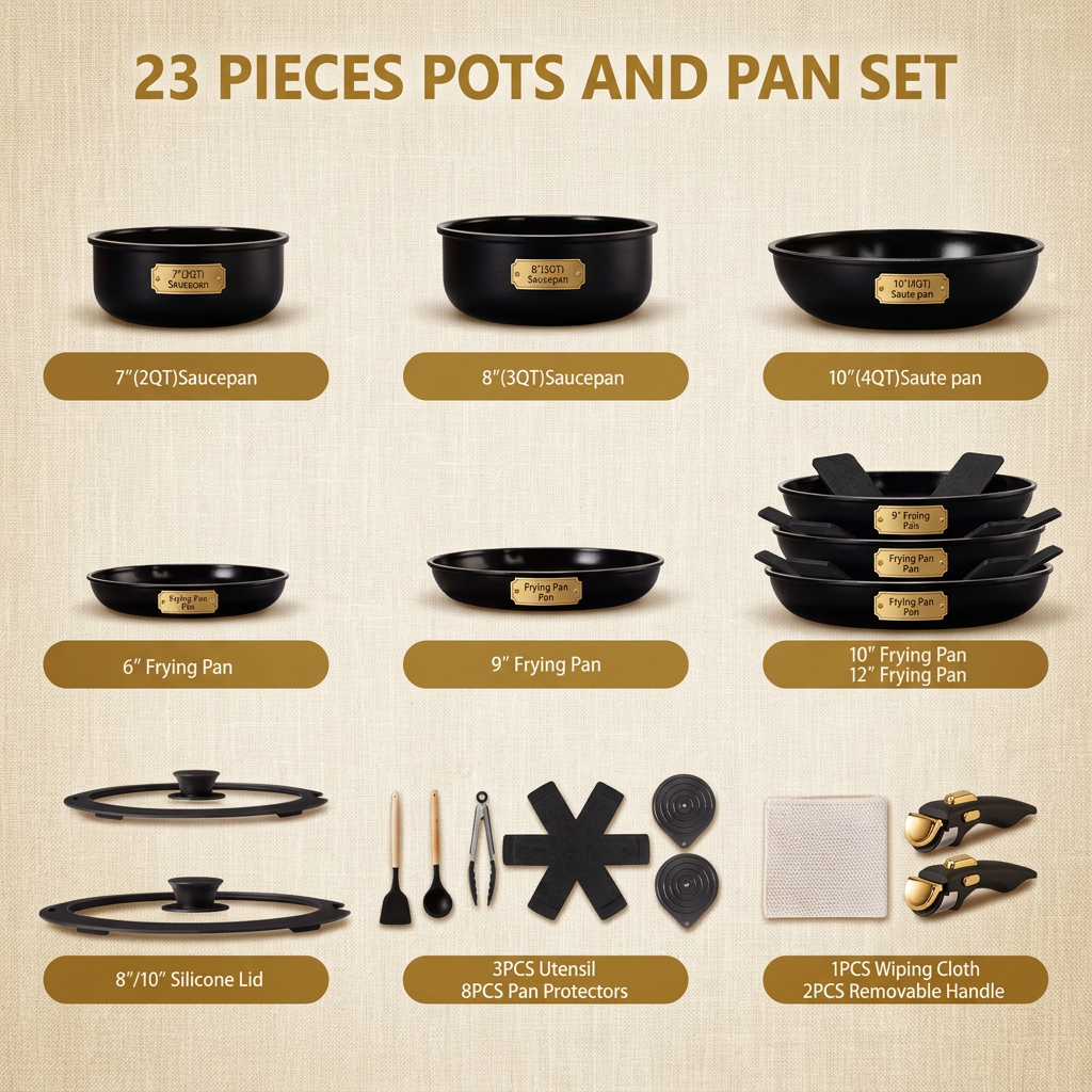 Nonstick Cast Aluminum Pots & Pans Set