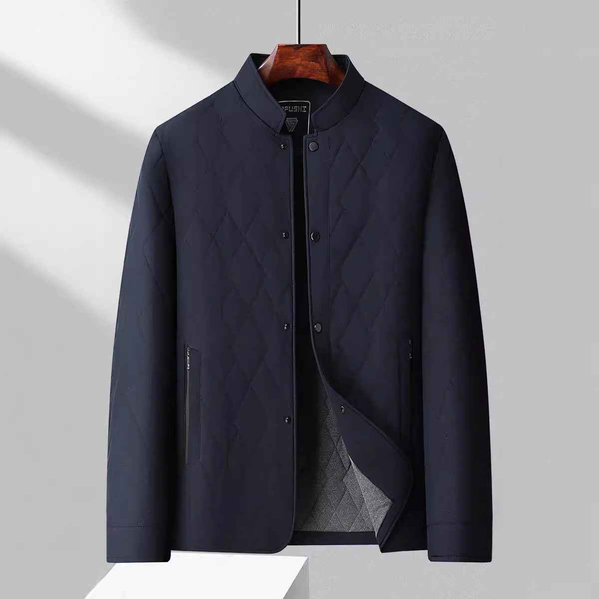 Men's Mulberry Silk Cotton Diamond-patterned Outerwear