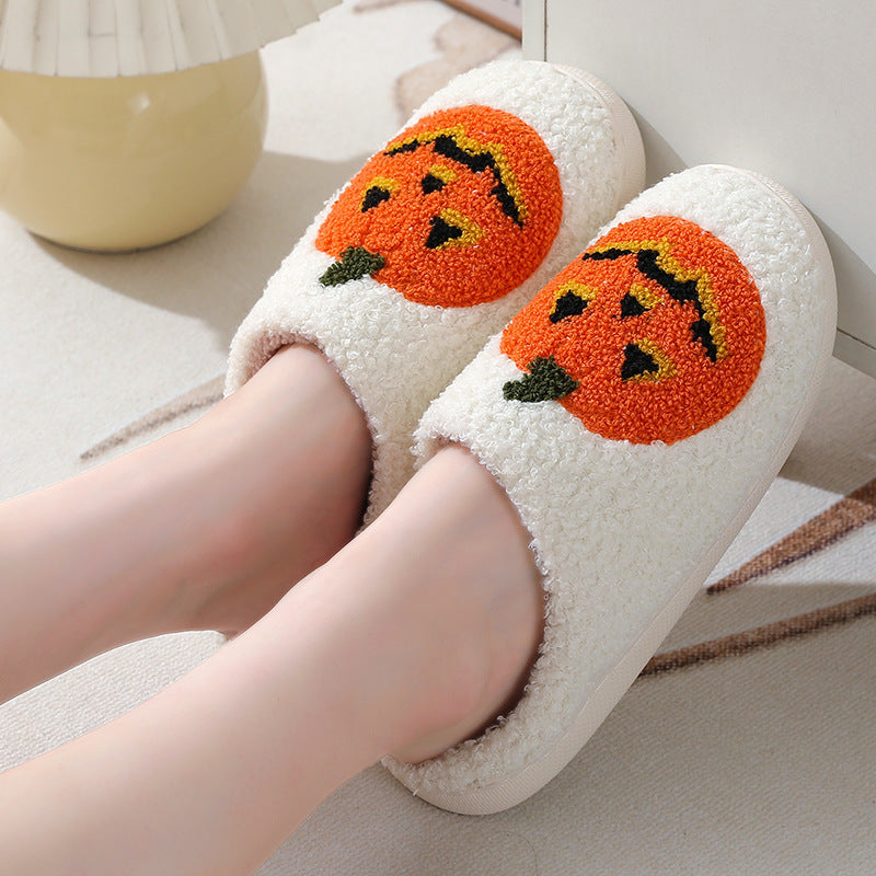 Halloween Pumpkin Slippers - Warm Winter Indoor House Shoes