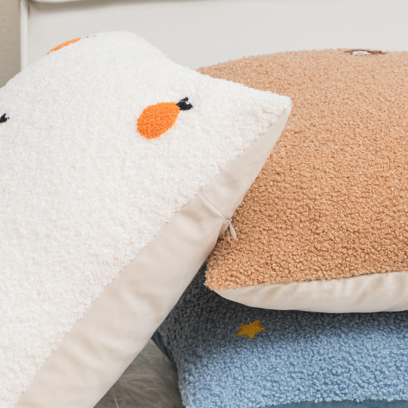 Plush Bedroom Bedside Cushion Cover