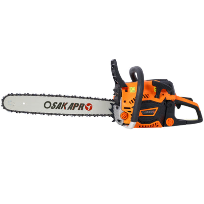 62CC Gas Powered Chainsaw, 22Inch 2-Cycle Petrol Handheld Chain Saw, Gasoline Gas Chainsaws For Tree Wood Cutting,EPA Compliant
