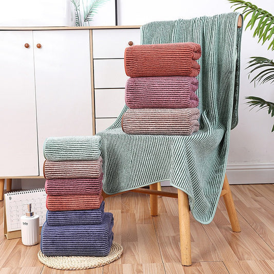 Premium Coral Fleece Towel Set - Quick Dry Bath & Beach