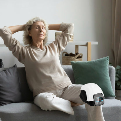 1Pc Electric Rechargeable Knee Massager Infrared Heat Pain Relief Therapy Knee Brace Wrap With Air Pressure Kneading Timer Temperature Adjustment - DropOnline.co