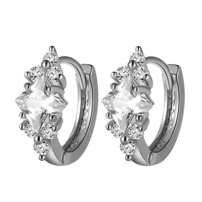 European And American Personalized Square Zircon Earrings - DropOnline.co