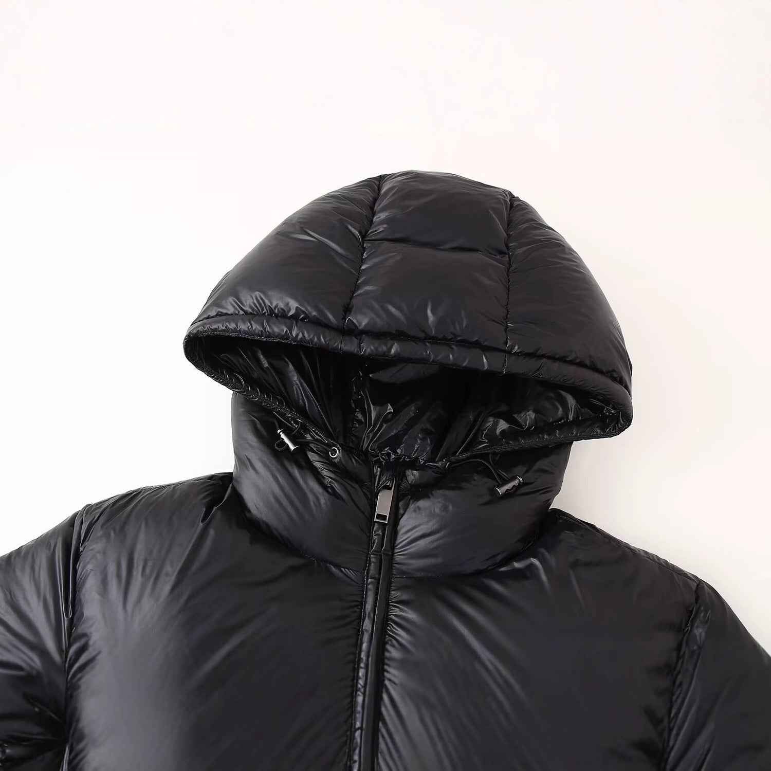 Simple And Versatile Hooded Two-tone Padded Cotton Jacket