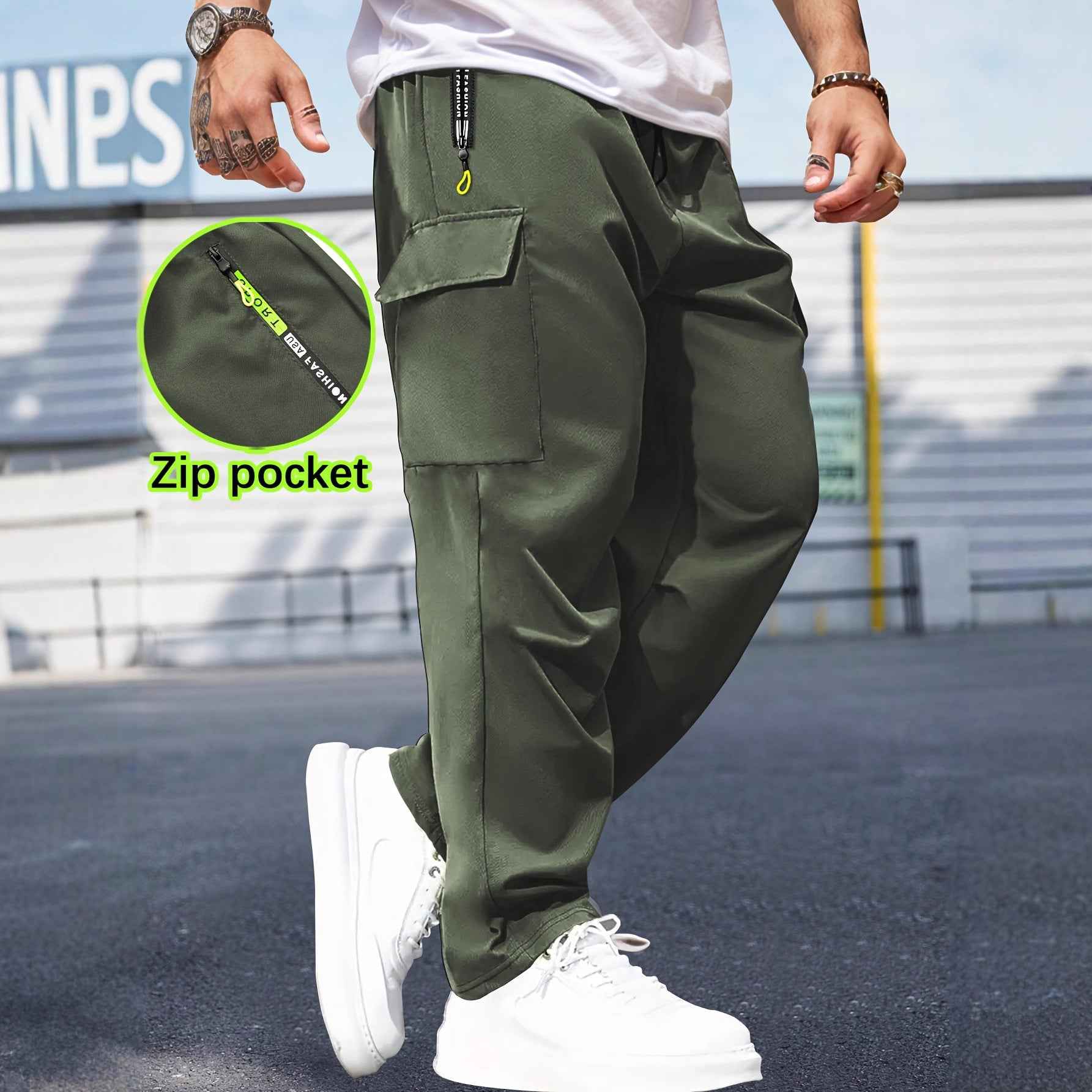 Breathable Cargo Pants Retro Workwear