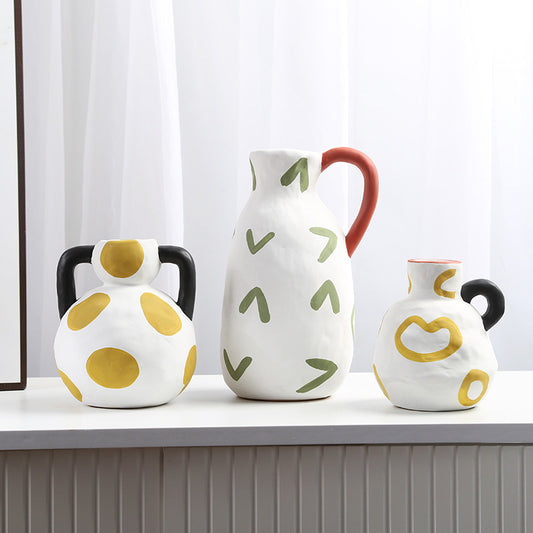 Premium Ceramic Vase - Modern Living Room Home Decoration Centerpiece