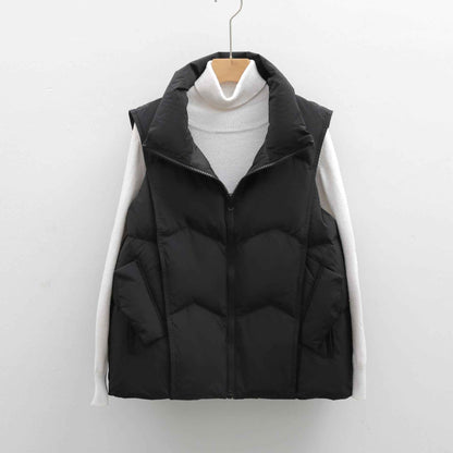 Women's Vest Solid Color Simple Down Jacket Loose Short Style