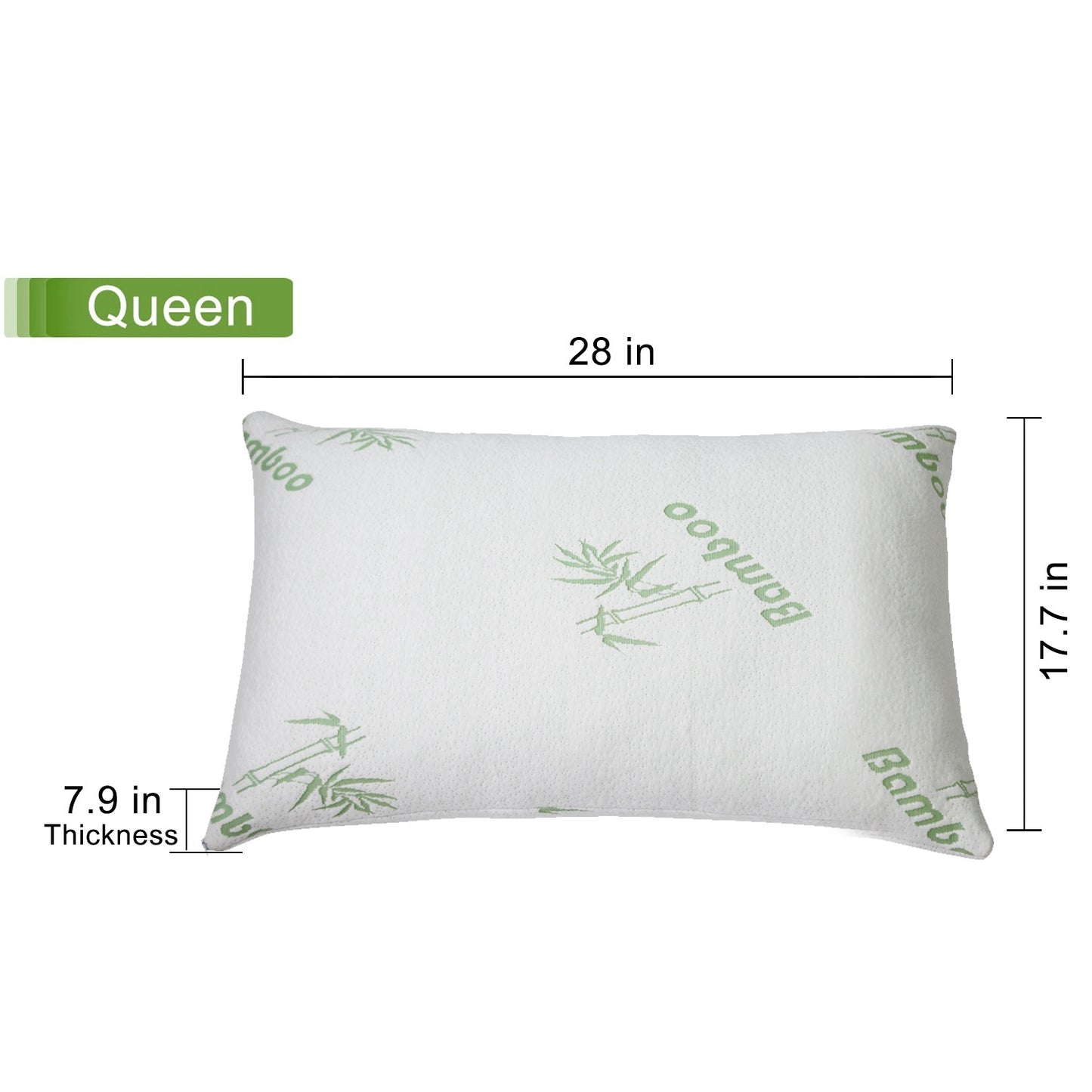 2Pcs Or 1Pcs Bamboo Memory Foam Pillow Hypoallergenic Bed Pillow For Head Neck Rest Sleeping Shredded Pillow Washable Cover Queen Size Pillow