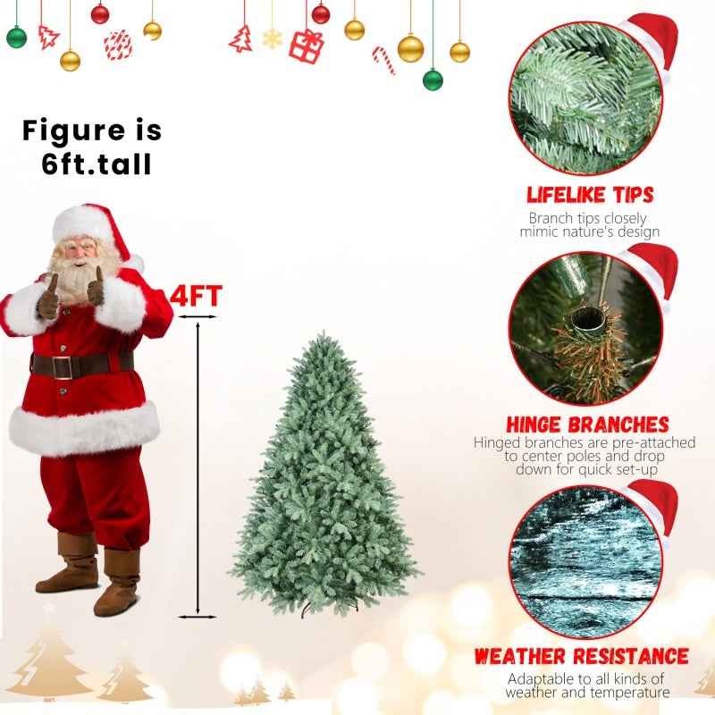 PE/PVC Christmas Tree Green - Premium Mixed Material Holiday Tree - DropOnline.co