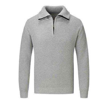 Polo Collar Men's Half Turtleneck Sweater